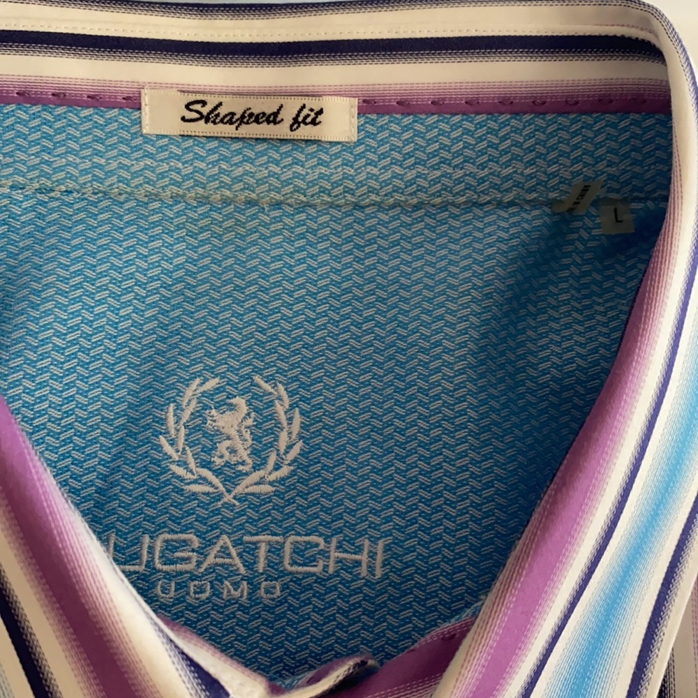 Bugatchi Uomo Men’s Striped Long Sleeve Button Up Shirt - Picture 3 of 4